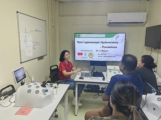 培訓(xùn)現(xiàn)場。第18期援圭亞那醫(yī)療隊(duì)供圖