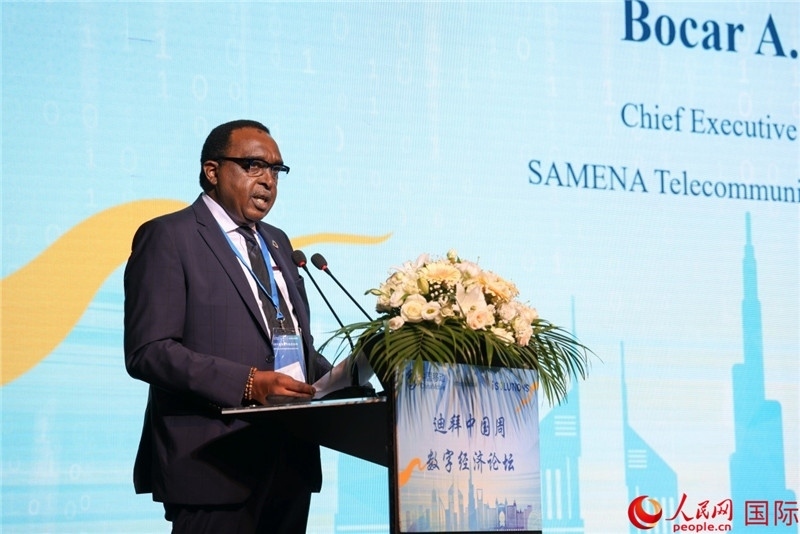 SAMENA電信協(xié)會首席執(zhí)行官博卡爾致辭。人民網(wǎng)記者任皓宇攝