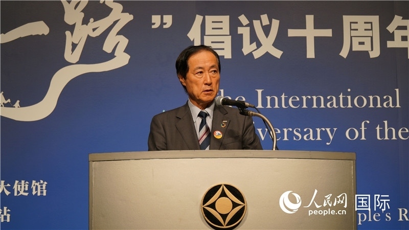 日本經(jīng)團(tuán)聯(lián)副會(huì)長(zhǎng)佐藤康博發(fā)言。人民網(wǎng) 蔣曉辰攝