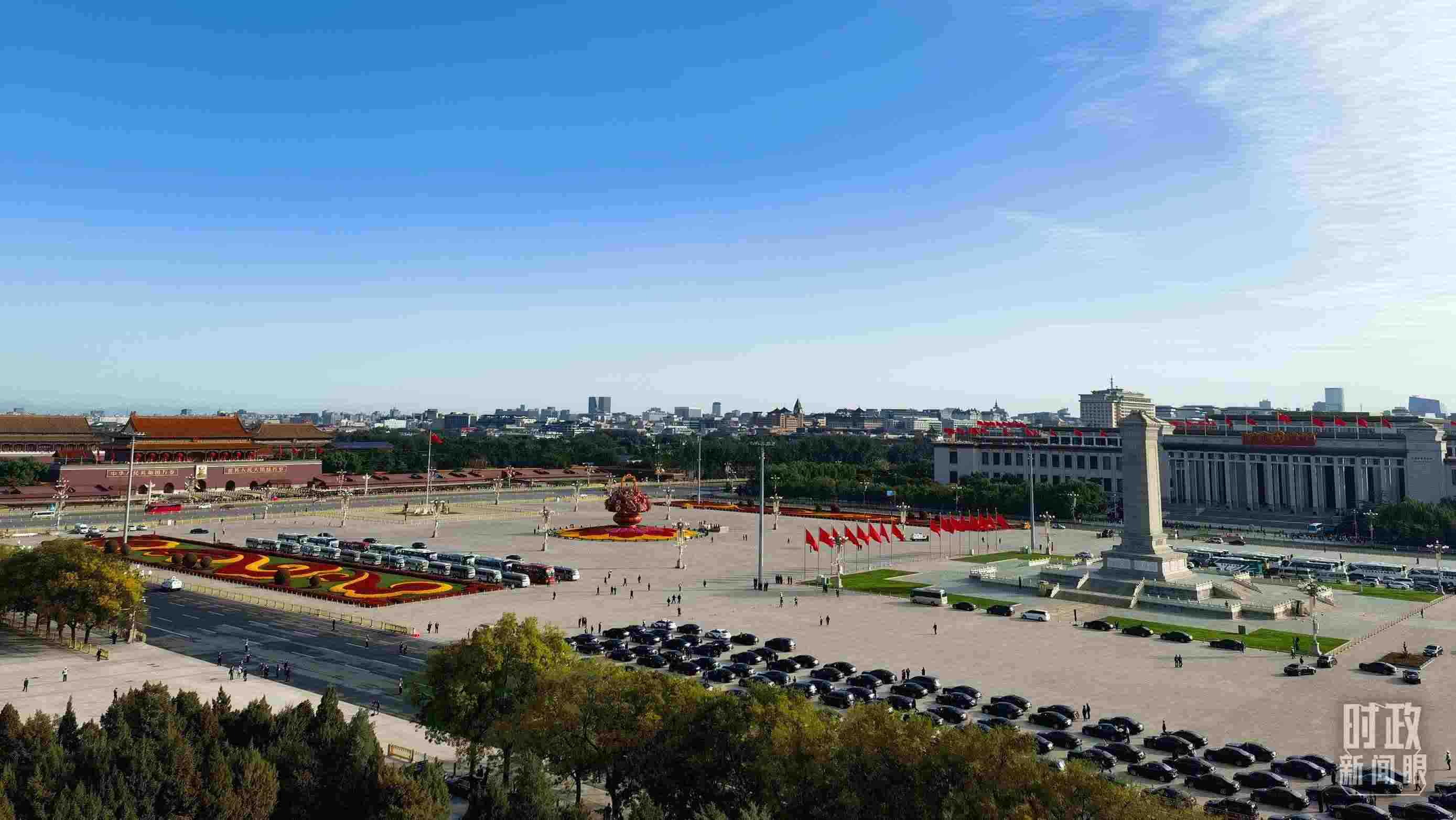 △18日的天安門廣場。（總臺央視記者周志國拍攝）