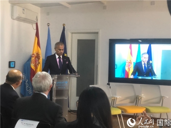 聯(lián)合國駐華協(xié)調(diào)員常啟德在研討會上致辭。 人民網(wǎng)記者 趙健攝