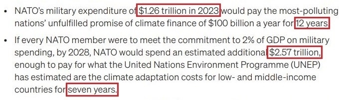 看看北約的“碳足跡”，就知道西方的氣候承諾有多扯
