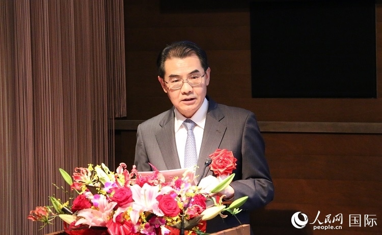 中國駐日本大使吳江浩發(fā)表致辭。人民網(wǎng) 許可攝