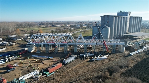 維爾巴斯特大橋鳥瞰。 匈塞鐵路中方聯(lián)營體供圖