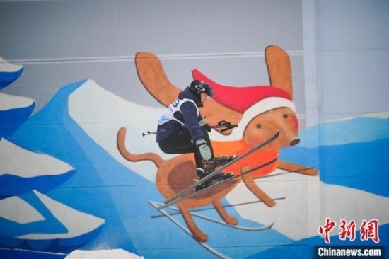 12月22日，云南省第一屆冬季運動會在昆明開幕。圖為選手在公開組男子自由式滑雪雪上技巧比賽中。中新社記者 劉冉陽 攝