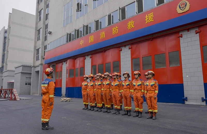 集結(jié)列隊。受訪者供圖