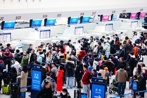 2024年春運首日，大興機場預計保障進出港旅客13.59萬人次。大興機場供圖