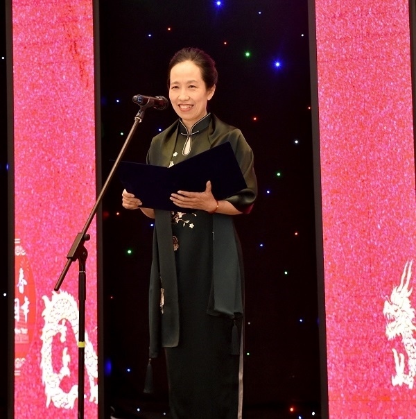 中國(guó)駐阿拉木圖總領(lǐng)事蔣薇致辭。中國(guó)駐阿拉木圖總領(lǐng)館供圖