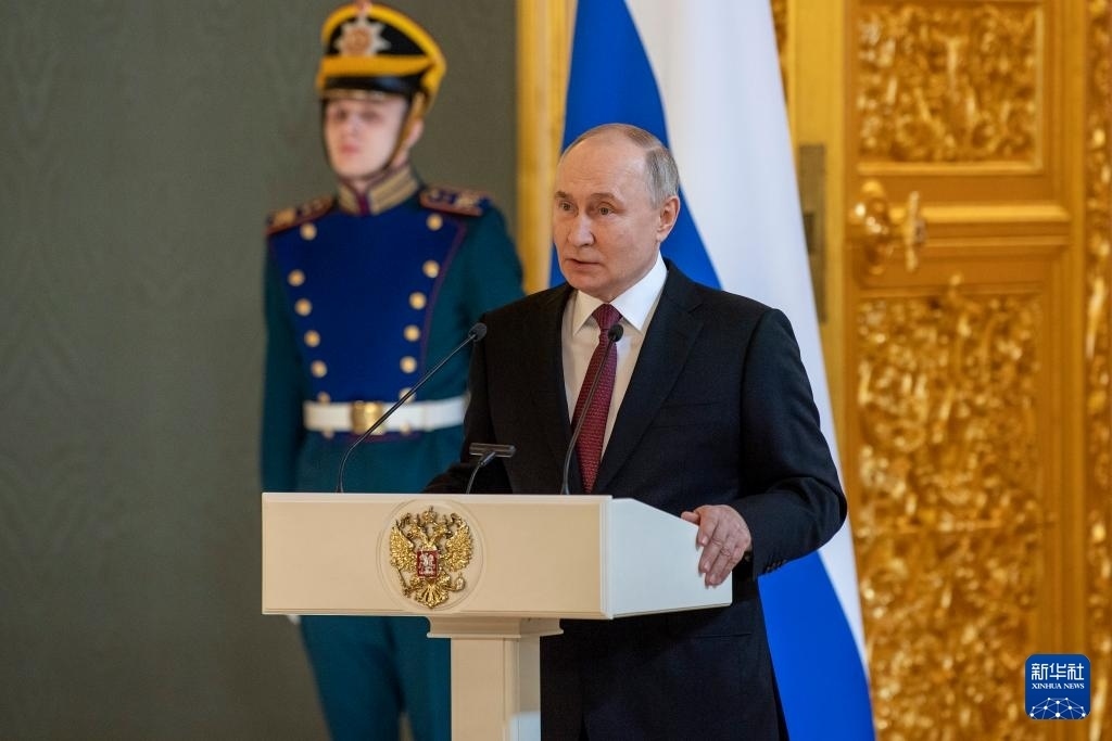 3月20日，俄羅斯總統(tǒng)普京在莫斯科克里姆林宮與其競(jìng)選團(tuán)隊(duì)代表舉行見面會(huì)。新華社記者 曹陽(yáng) 攝