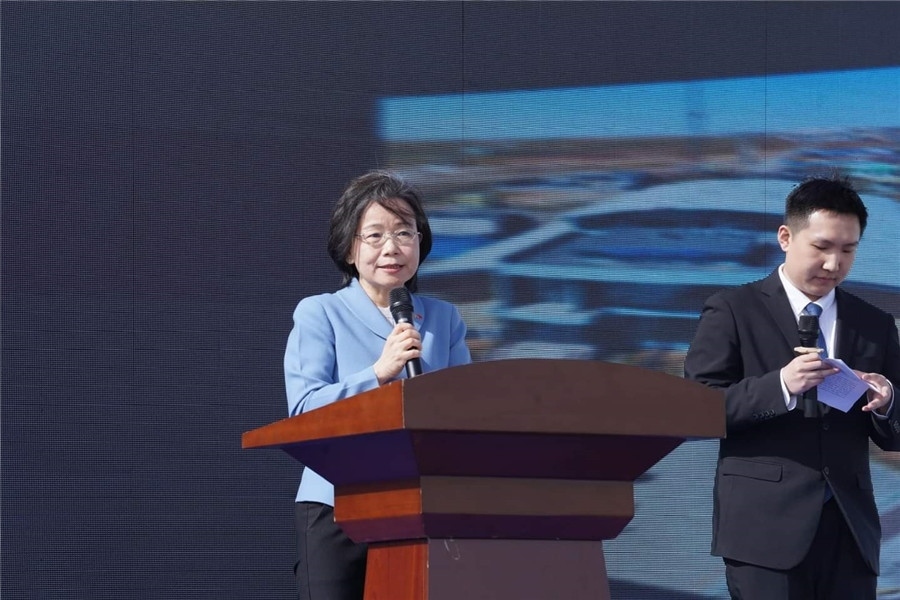 3月24日，沈敏娟大使致辭。駐蒙古使館供圖