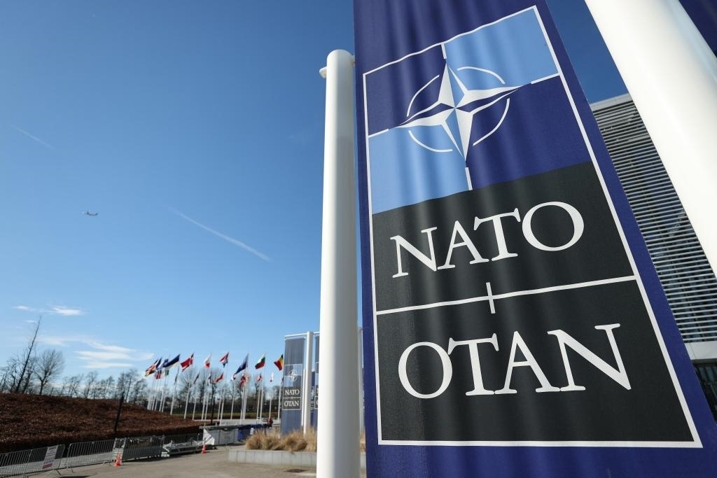 這是3月14日在比利時布魯塞爾拍攝的北約總部一角。新華社記者趙丁喆攝