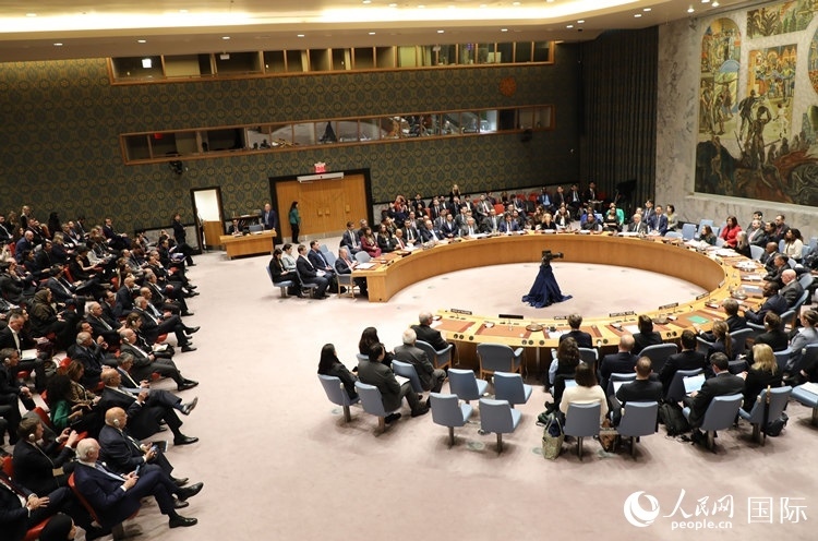 4月18日，聯(lián)合國總部安理會(huì)投票現(xiàn)場(chǎng)。 人民網(wǎng)記者 李志偉攝