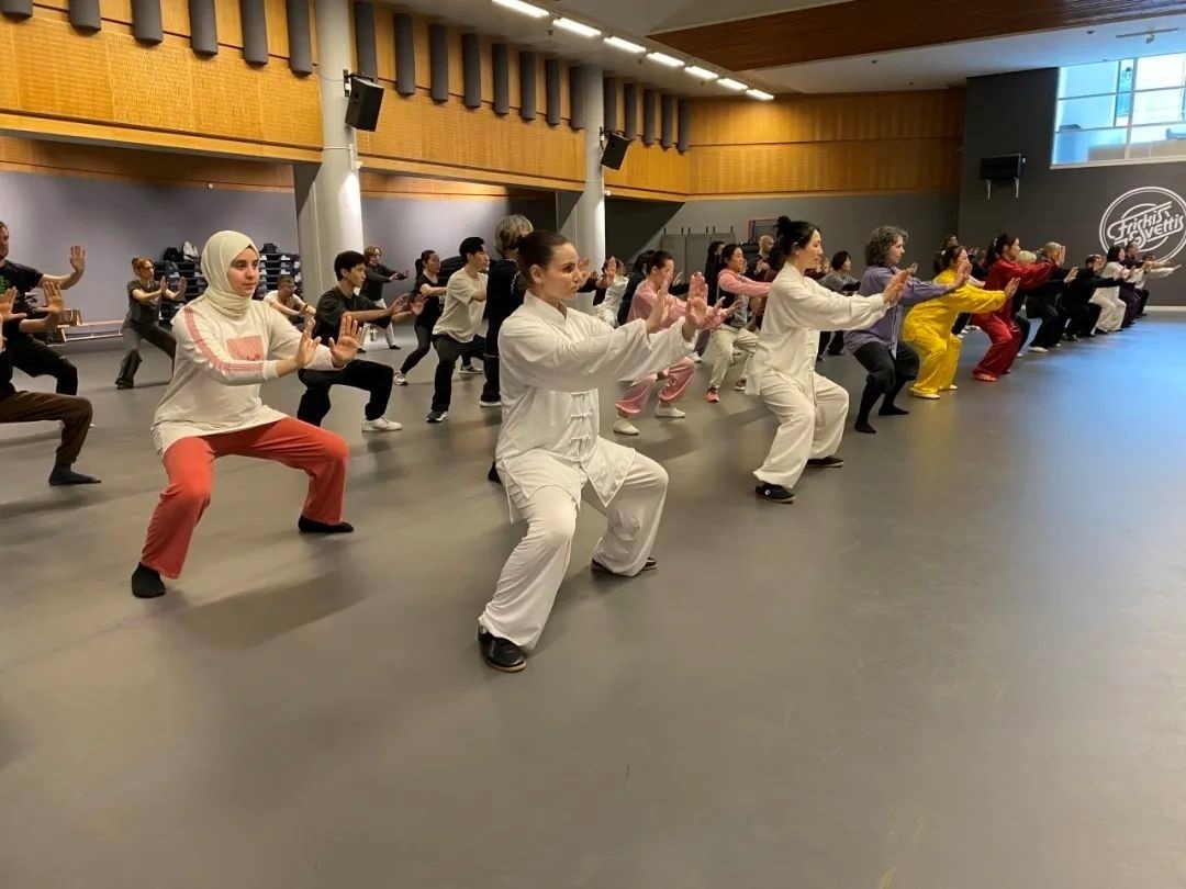 培訓(xùn)班學(xué)員學(xué)習(xí)太極拳。斯德哥爾摩中國文化中心供圖