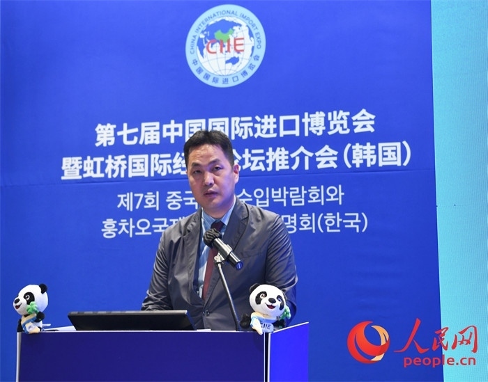 在華韓國創(chuàng)新中心代表金鐘文發(fā)言。 人民網 程安康攝