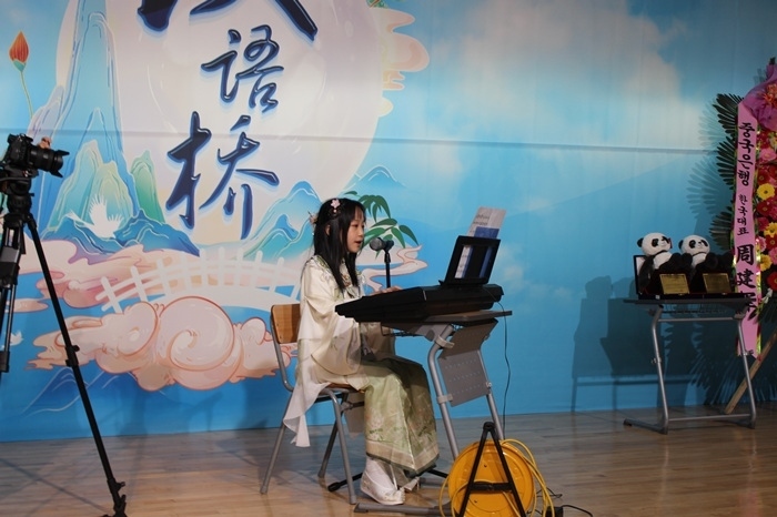 參賽選手在比賽中進(jìn)行中華才藝展示。