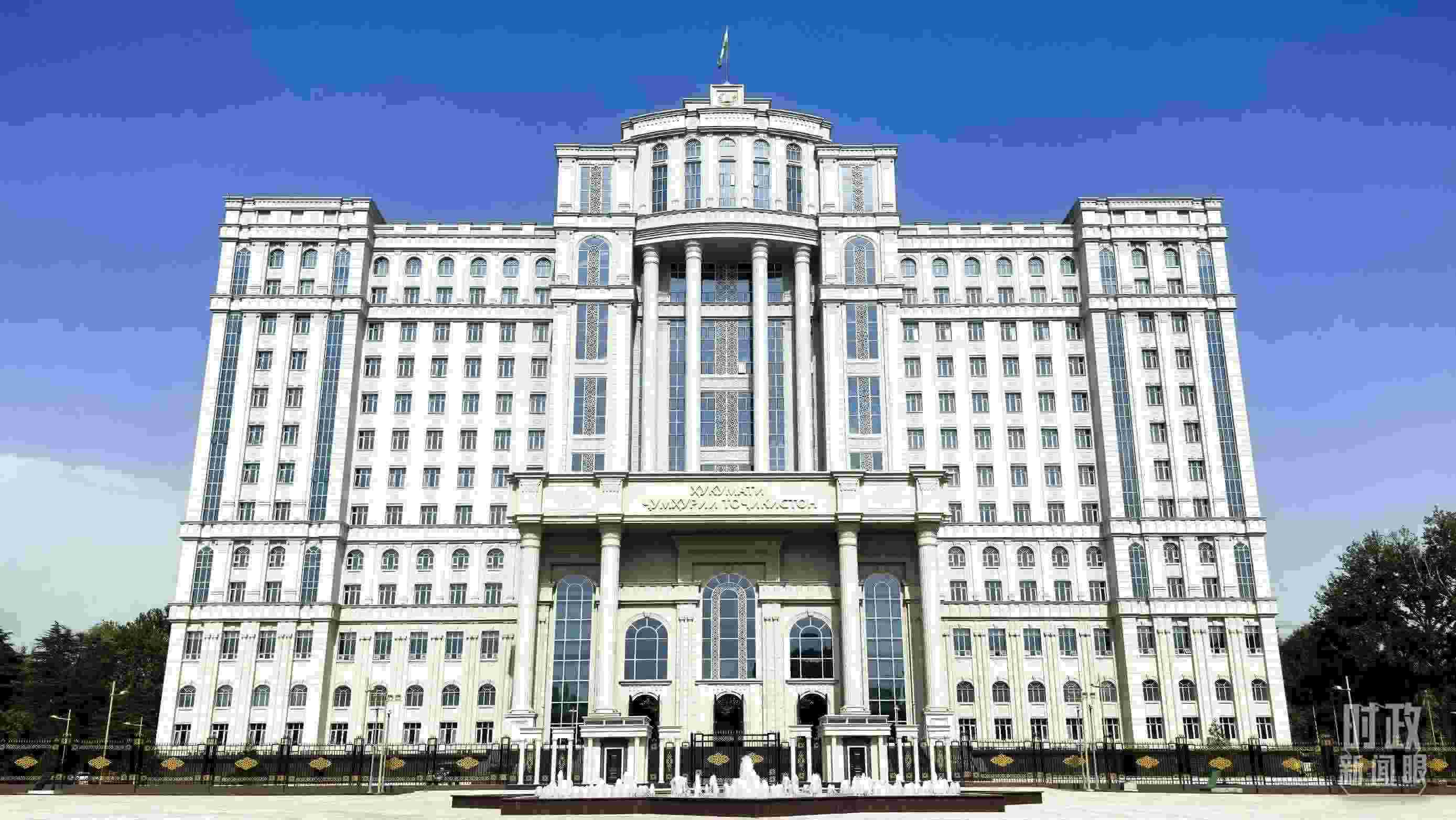 △中方援建塔政府大樓。（總臺央視記者鄂介甫拍攝）