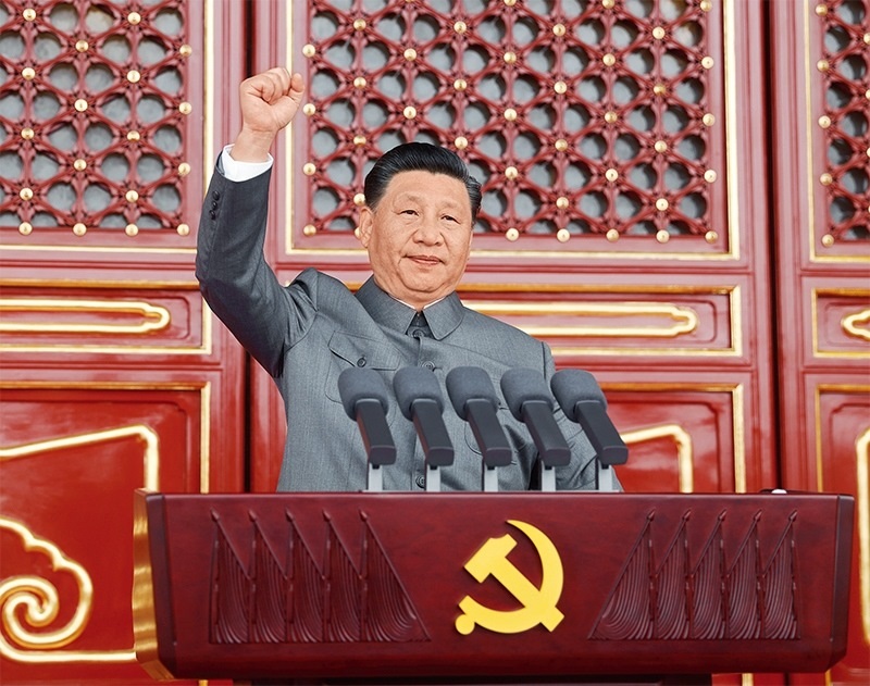 2021年7月1日，慶祝中國共產黨成立100周年大會在北京天安門廣場隆重舉行。中共中央總書記、國家主席、中央軍委主席習近平發(fā)表重要講話。 新華社記者 鞠鵬/攝