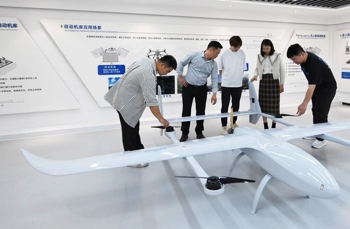 這是中科安飛（合肥）科技有限公司生產(chǎn)的無(wú)人機(jī)產(chǎn)品。（2024年5月16日攝）新華社發(fā)（郭如琦 攝）