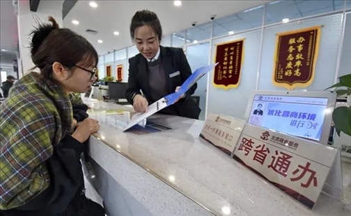 2024年3月25日，北京大興區(qū)，工作人員為群眾辦理跨省政務事宜。