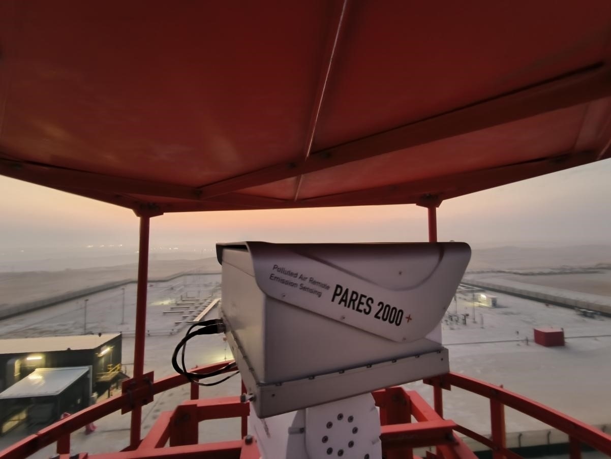 紅外線氣體監(jiān)測(cè)及智能預(yù)警系統(tǒng)主設(shè)備。振華石油供圖