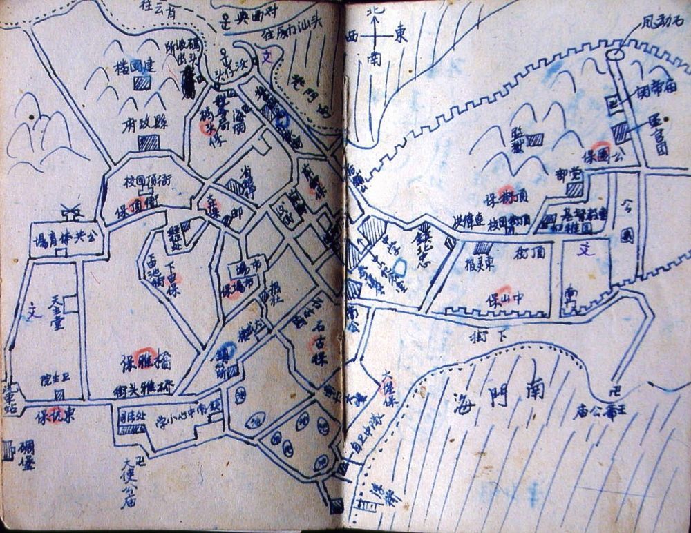 谷文昌在筆記本上繪制的東山建設(shè)規(guī)劃圖（資料照片）。