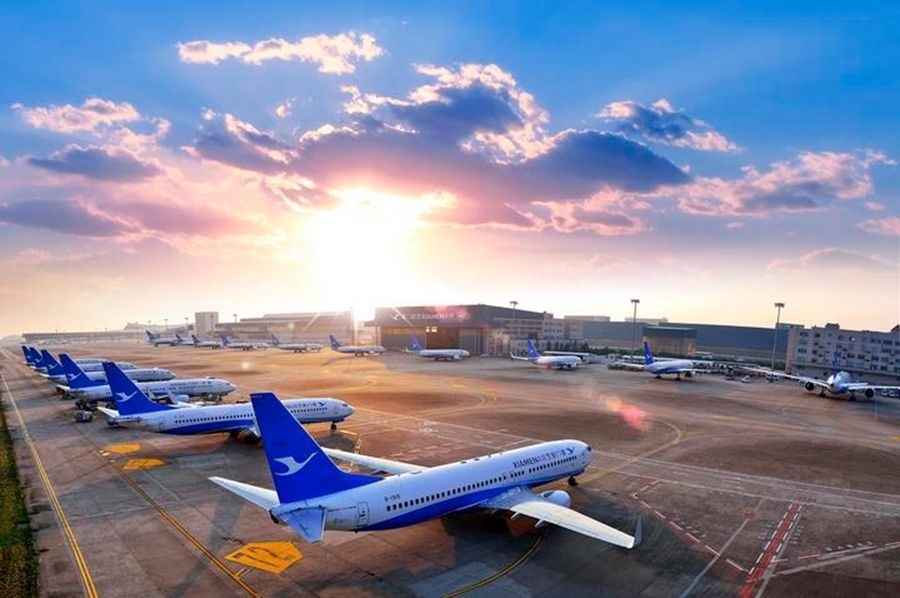 這是如今廈門航空的機(jī)隊照片。（廈門航空有限公司供圖）