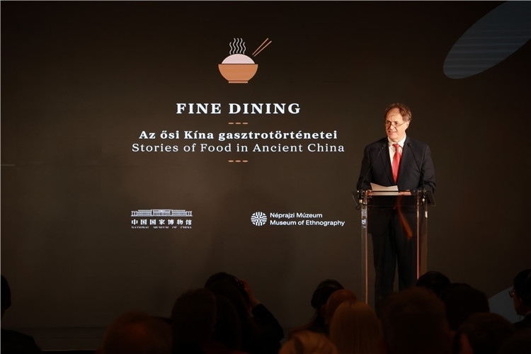 匈牙利文化和創(chuàng)新部副國務(wù)秘書喬鮑致辭。圖片由中國駐匈牙利大使館提供。