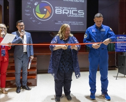 5月29日，“宇宙·金磚國(guó)家”圖片巡回展在北京舉辦。 北京俄羅斯文化中心供圖