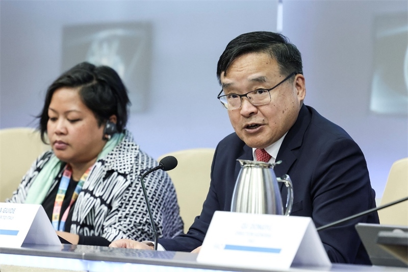 中國駐意大利大使賈桂德向與會者闡述全球發(fā)展倡議的深刻內(nèi)涵。主辦方供圖