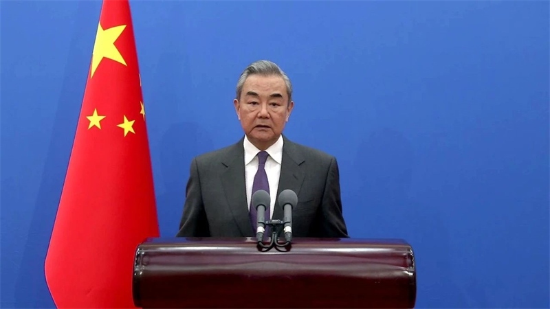 中共中央政治局委員、中央外辦主任王毅發(fā)表視頻致辭。主辦方供圖