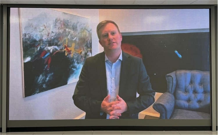 麥克弗森部長通過視頻表達對中南基建合作前景和未來了良好祝愿。中國銀行約翰內(nèi)斯堡分行供圖