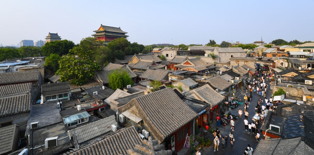 遠眺鐘鼓樓。新華社記者 陳鐘昊 攝