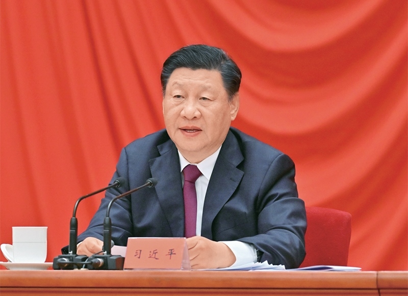 2022年5月10日，慶祝中國共產(chǎn)主義青年團(tuán)成立100周年大會(huì)在北京人民大會(huì)堂隆重舉行。中共中央總書記、國家主席、中央軍委主席習(xí)近平在大會(huì)上發(fā)表重要講話。 新華社記者 岳月偉/攝