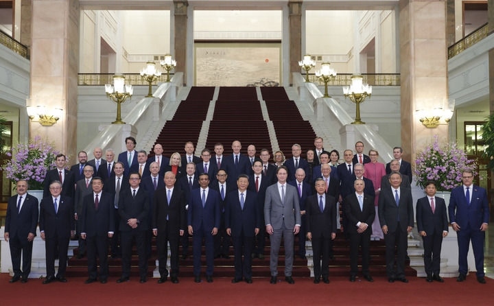 3月28日上午，國家主席習(xí)近平在北京人民大會(huì)堂會(huì)見國際工商界代表。新華社記者 丁林 攝