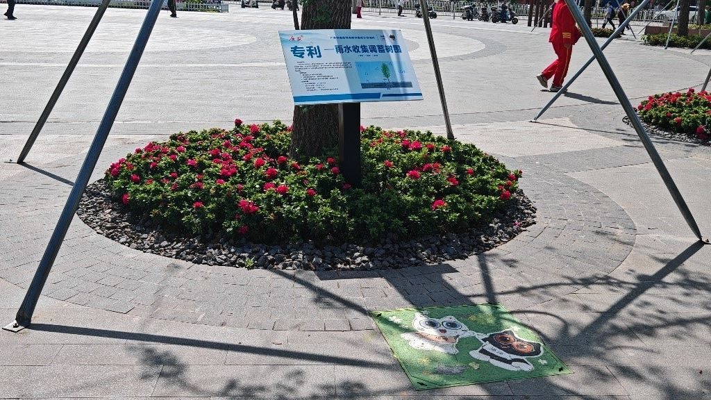 廣安“雨水收集調(diào)蓄樹池”，已在市內(nèi)公園落地運(yùn)用。受訪者供圖
