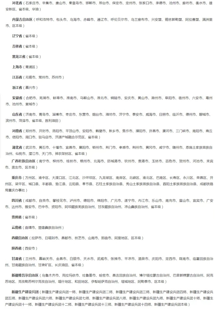 截至5月8日已開通醫(yī)保個(gè)賬跨省共濟(jì)的統(tǒng)籌區(qū)。（國家醫(yī)保局官網(wǎng)截圖）