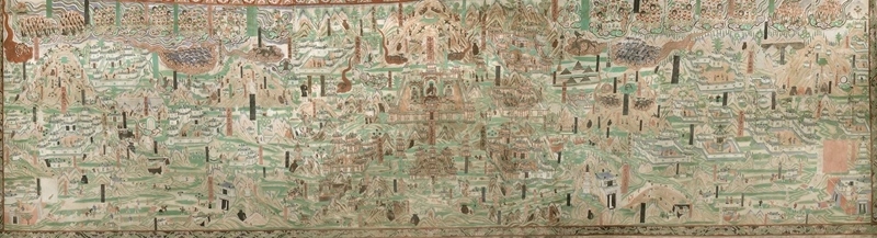 莫高窟第61窟內(nèi)的《五臺山圖》。