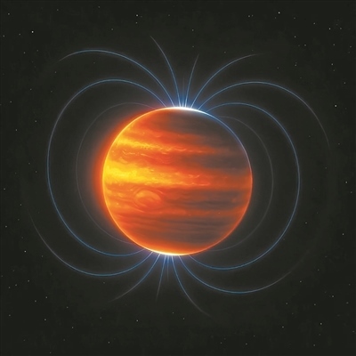 木星磁場(chǎng)（藝術(shù)圖）。圖片來(lái)源：物理學(xué)家組織網(wǎng)