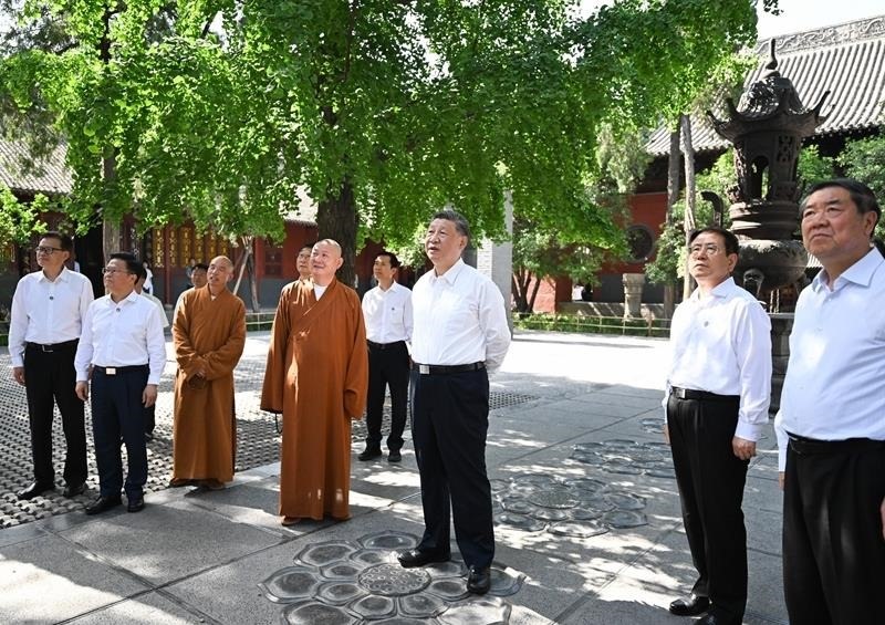 △2025年5月19日，習近平總書記在河南洛陽白馬寺考察。